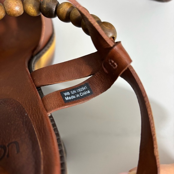 Ugg Brown Platform Leather Sandals Sz 8 - Picture 9 of 11